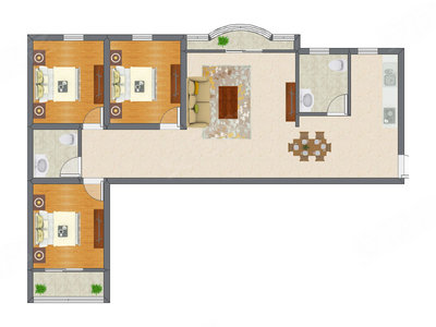 3室2厅 165.70平米