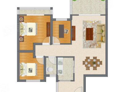 3室2厅 89.55平米