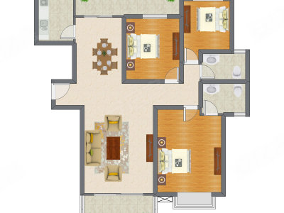 3室2厅 110.53平米