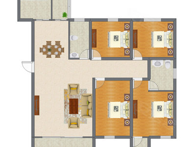 4室2厅 124.88平米