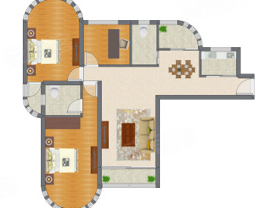 2室2厅 112.70平米户型图