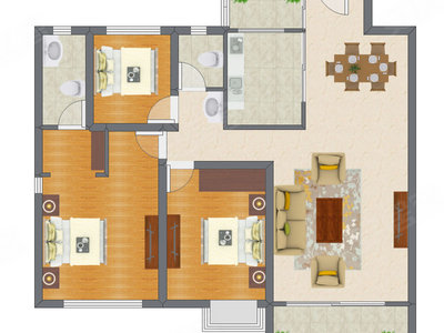 3室2厅 120.95平米