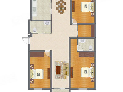 3室2厅 105.00平米户型图