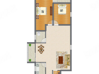 2室2厅 111.30平米