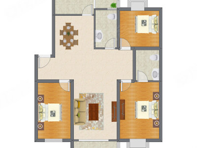 3室2厅 127.90平米