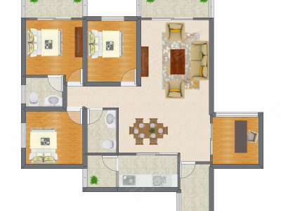 4室2厅 105.66平米