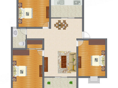3室2厅 110.72平米