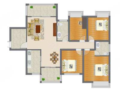 4室2厅 134.36平米