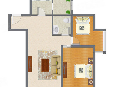 2室1厅 93.54平米户型图