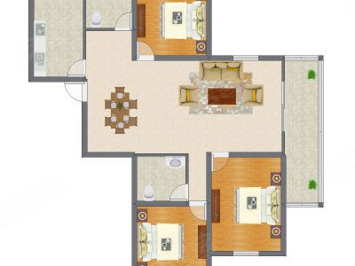 3室2厅 109.81平米