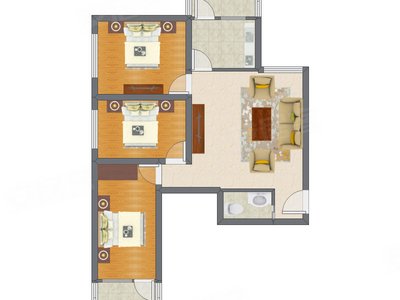 3室1厅 97.60平米