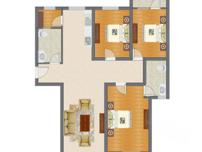 3室1厅 140.85平米