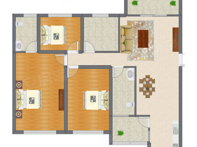 3室2厅 103.52平米