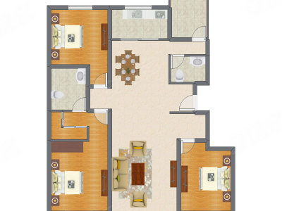 3室2厅 167.44平米
