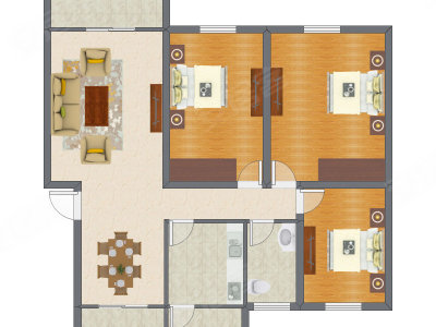3室2厅 96.83平米