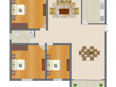 2室2厅 130.32平米