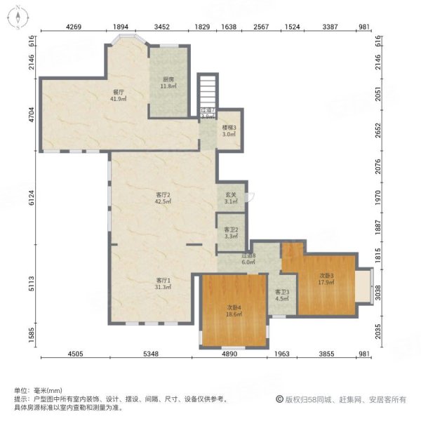 天马花苑5室3厅4卫436㎡南北2250万