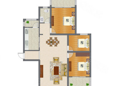 3室2厅 99.35平米