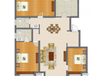 3室2厅 136.10平米