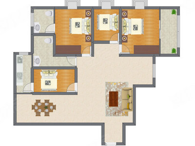 4室2厅 136.00平米
