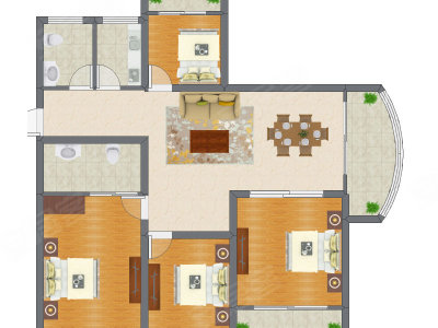 3室2厅 99.10平米