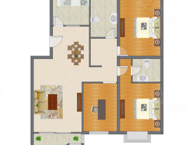 3室2厅 135.21平米