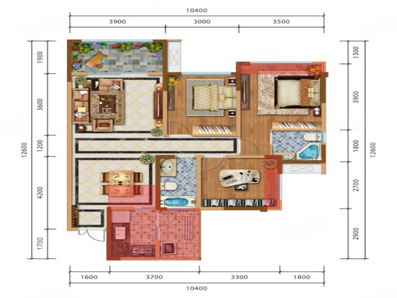 滨江翡翠城(新房)3室2厅98.52㎡53万二手房图片