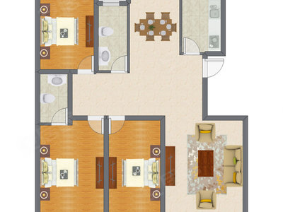 3室2厅 94.46平米