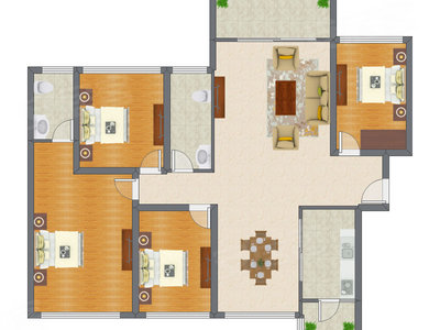 4室2厅 127.49平米