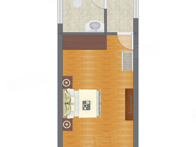 1室1厅 23.06平米