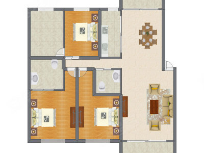 3室2厅 150.34平米