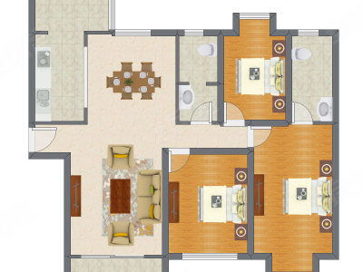3室2厅 139.01平米