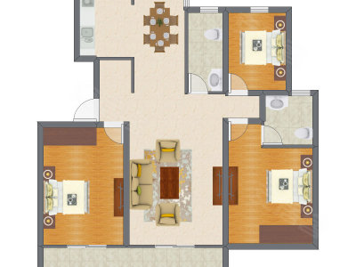3室2厅 129.55平米