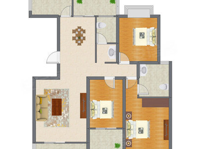 3室2厅 132.68平米
