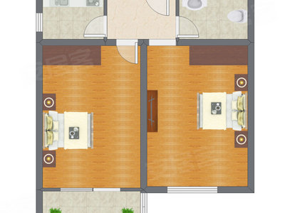 2室0厅 57.25平米