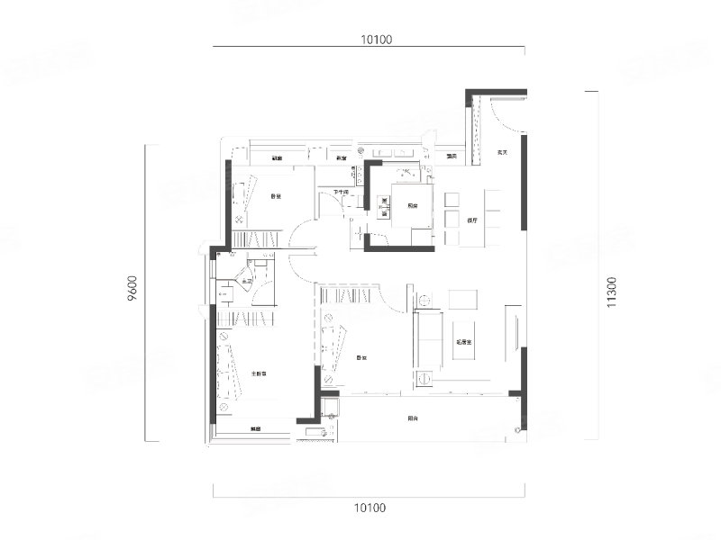 宝业·璞园3室2厅2卫110㎡南北220万