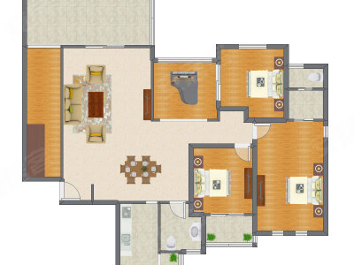 3室2厅 175.60平米户型图