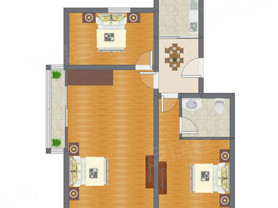 3室1厅 87.30平米