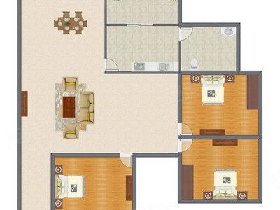 3室2厅 168.39平米
