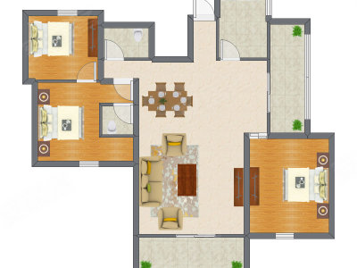 3室2厅 135.23平米