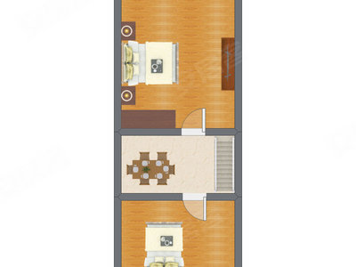 2室1厅 34.18平米