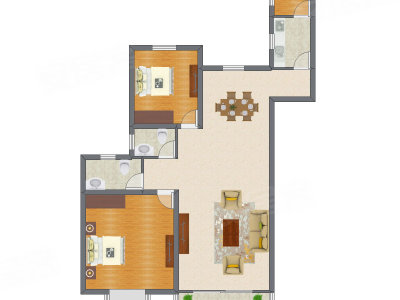 2室2厅 97.56平米