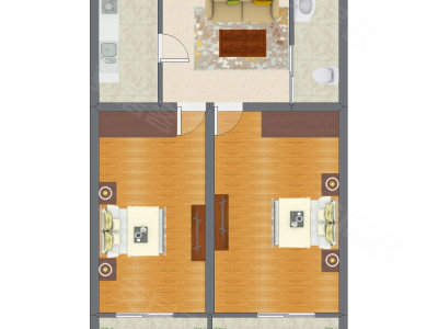 2室1厅 81.57平米