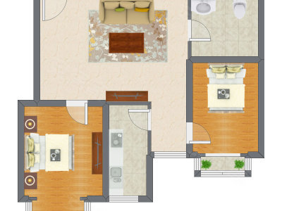 2室1厅 83.55平米