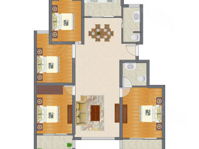 4室2厅 148.70平米户型图