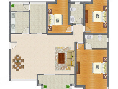 3室2厅 142.50平米