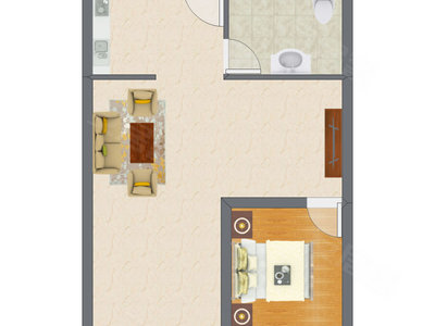 1室1厅 90.00平米户型图