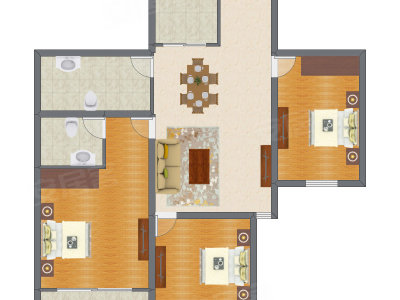 3室2厅 110.63平米