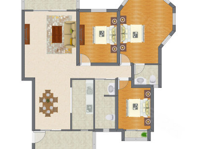 3室2厅 141.64平米