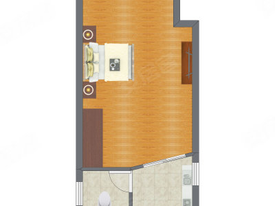 1室1厅 31.21平米